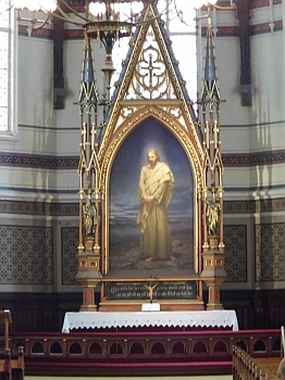 DSCI0211.JPG - Das dominierende Christusbild in der Kirche. E ist riesig. Psychologie, spielt halt auch in der Religion eine Rolle...