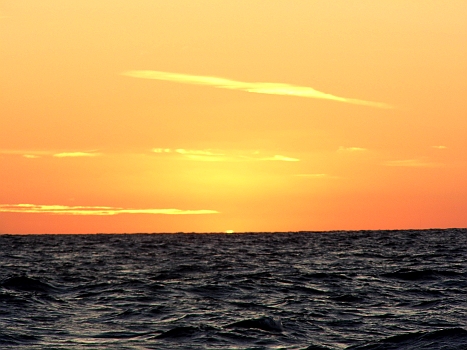 DSCI0024.JPG - Am Horizont erkennt man noch, was mich schon am Morgen stutzig machte: Die Wellen! Der Horizont "lebt"