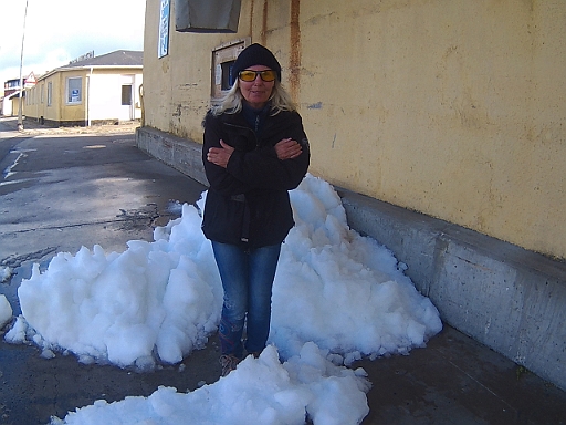 SUNP0001.JPG - Und wer glaubt, dass das mit der Heizung auf Anholt uebertrieben war, nun, das hier ist Skagen! Nicht etwa der Polarkreis oder noch weiter oben! Scherzbeiseite, hier wird das Eis fuer die Hochseefischer gebunkert ;-) Aber mehr als 10 bis 12 Grad Celsius sind trotzdem nicht drin...